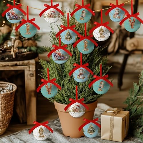 Coastal Christmas Decor - Beach Christmas Tree Ornaments Beach Ornaments Nautical Hanging Balls, Cute Decorations Ball 2.36 Inch for Xmas Tree Party Home Holiday，Xmas Gifts Set of 16Pcs - Image 3