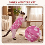 DENTRUN Cat Christmas Onesie, Soft Fleece Recovery Suit Pajamas for Cats - Image 2