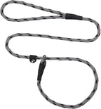 Mendota Pet Slip Leash - Dog Lead and Collar Combo - Made in The USA - Black Ice Silver, 1/2 in x 6 ft - for Large Breeds
