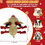Christmas Dog Toys, Squeaky Reindeer Plush with Cotton Rope Legs for Dogs - Image 2