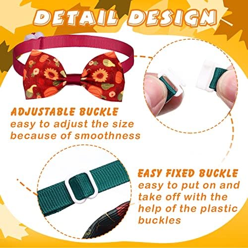 Sadnyy 50 Pcs Fall Dog Bow Ties Neckties Adjustable Collar, Thanksgiving - Image 6