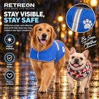 Reversible Dog Coat for Medium Dogs, 2-in-1 Winter Jacket, Blue, L - Image 4