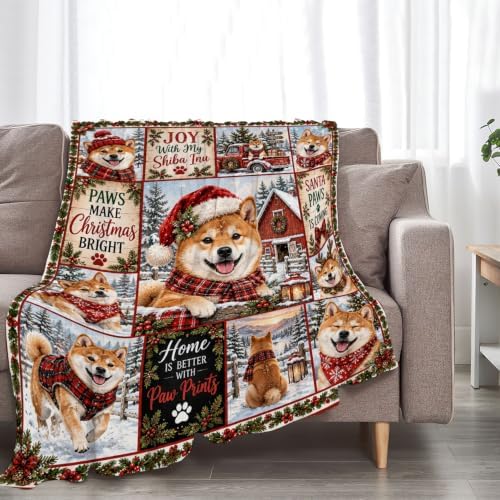Shiba Inu Christmas Throw Blanket Cute Dog Holiday Gifts 40''X50'' - Image 5