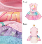 Fitwarm Rainbow Unicorn Dog Tutu Dress, Summer Clothes for Small Dogs Girl, Pet Birthday Outfit, Pink, XS - Image 6