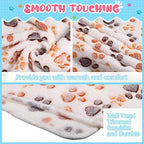 Tatuo 4 Pcs Fleece Dog Blanket for Puppy Cat, Cream, 41 x 30 in, Paw - Image 4