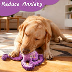 Squeaky Dog Toys, Stuffed Large Dog Toys to Keep Them Busy, Interactive Plush Chew Toys with Crinkle Paper, Tough Pet Animal Toys for Small Medium Large (Purple Octopus) - Image 6