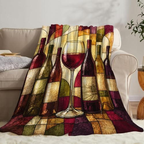 Abstract Wine Throw Blanket Gifts for Girls Women 80"X60" - Image 2