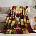 Abstract Wine Throw Blanket Gifts for Girls Women 80"X60" - Image 2