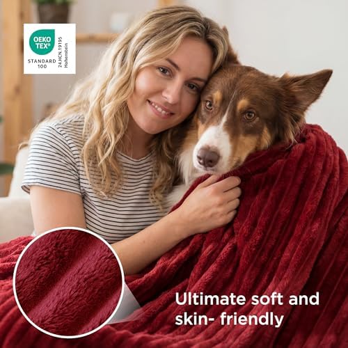 Bedsure Soft Red Throw Blanket for Couch Decor Gifts 50"x70" - Image 4