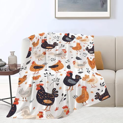 Chicken Blanket Rooster Chicken Throw Blanket Gifts for Kids Girls Boys Adults Women Man Super Soft Cozy Plush Fluffy Fuzzy Fleece Blanket Decor 40''X50'' - Image 6