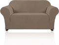 Stretch Sofa Slipcover 1 Piece Sofa Cover for 2 Cushion Couch Furniture Protector/Cover Couch with Elastic Bottom Soft and Durable Sofa Cover Pet Protector (Loveseat,Macchiato)