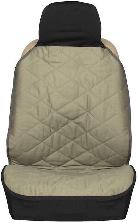 PetSafe Happy Ride Quilted Bucket Seat Cover - Long-Lasting Waterproof Padded Seat Protection with Secure Seatbelt Access - Keeps Leather Seats Clean & Protects from Scratches - Green
