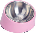 SuperDesign Mess Free 15° Slanted Bowl for Dogs and Cats, Tilted Angle Bulldog Bowl Dog Feeder, Non-Skid & Non-Spill, Easier to Reach Food L/2 Cup Pink