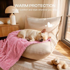 Luciphia Small Dog Blanket Washable Pet Bed Cover Soft Fluffy Puppy Blanket with Premium Fleece 300GSM Cozy Calming Cat Blankets for Indoor Cats Pink 41x31 inch - Image 5
