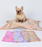 1 Pack 3 Blankets Super Soft Fluffy Cute Bone Pattern Pet Blanket Flannel Throw for Dog Puppy Cat Pink/Brown/Purple Medium - Image 6