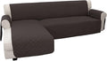 Easy-Going Reversible L-Shape Sectional Couch Cover, X-Large, Chocolate | Soft Sofa Slipcover For Dogs, Fits Left/Right Chaise Lounge Protector, Water Resistant Mat For Living Room