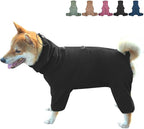 Dog Pajamas for Large Dogs,Extra Large Stretch, Suitable for Adult, Medium-Sized Dogs, Large Pet Jumpsuit Four-Legged Dog Clothes, Pet Clothing. (Black, 2XL)