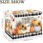 Bolaz Storage Bins with Lids and Handles,Pumpkin Storage Box Basket with Cover Collapsible Organizer Containers for Home Closet, Shelves - Image 3