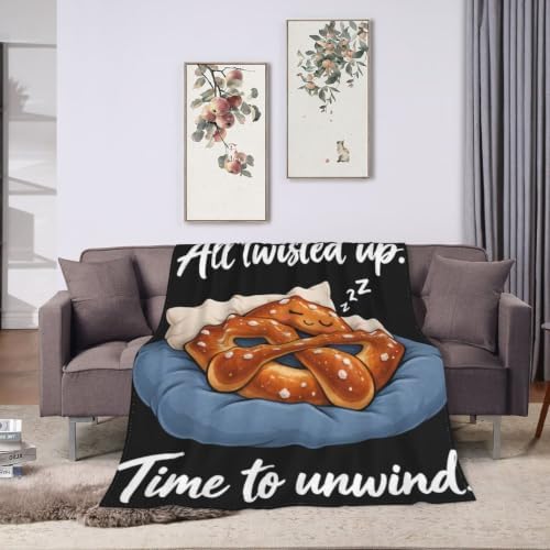 Sleepy Pretzel Blanket Throw Gift for Girls Women 60"X50" - Image 3