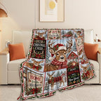Christmas Deer Throw Blanket Reindeer Snowy Forest Holiday Gifts 60''x80'' - Image 4