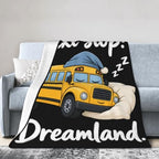 Sleepy School Bus Blanket Throw Gift for Girls Women 60"X50" - Image 4