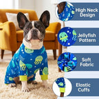 Dog Pajamas for Small Dogs, Soft Stretch Dog Onesie, Lightweight Puppy Pajamas, Blue Jellyfish Print Recovery Suit Small (5-10lb) - Image 3