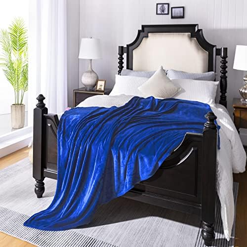 Royal blue Fleece Plush Throw Blanket 50"x70"for Couch Fuzzy Cozy Flannel - Image 4
