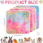 Reginary 4 Pcs Guinea Pig Fleece Cage Liners, Tie Dye, 12 x 12 Inch - Image 2