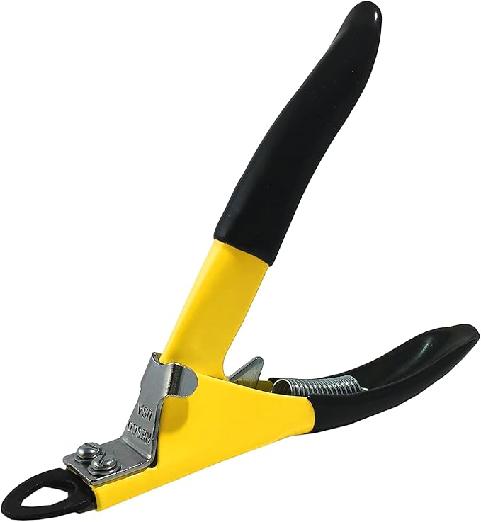 Deluxe Dog Nail Clippers for Large Dogs - Professional USA-Made Guillotine Trimmer - Heavy Duty Steel, Yellow