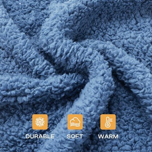 Luciphia 1 Pack 3 Calming Dog Blanket Fluffy Premium Fleece Pet Blankets Soft Sherpa Throw for Dogs Puppy Cat Haze Blue Large (41" x31") - Image 2