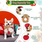 Christmas Plush Squeaky Dog Toy With Crinkle Paper, Cute Puppy Toys With Cotton, Durable Interactive Chew Toys for Small Medium Large Breed - Image 2