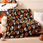 BEDELITE Pumpkin Skull Halloween Throw Blanket, Black, 50"x60" - Image 4