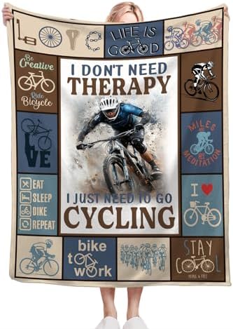 Bicycle Cycling Blanket Mountain Bike Throw Blanket Decor Stuff Cozy Flannel Fleece Soft Plush Fuzzy Warm Lightweight Bedding Gifts for Women Girls Kids 60"X50" - Image 5