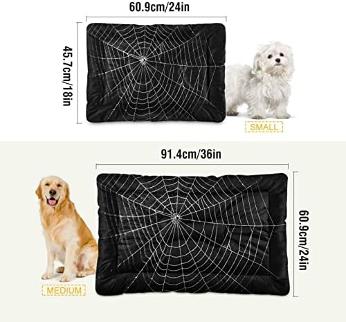 Dog Bed Mat Large Pet Bed Spider Web Washable Anti Slip Bottom Dog Fulffy Comfy Kennel Pad Cat Crate Mat Dog Pet Pad, 24 x 36 Inches - Image 3
