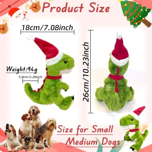 Christmas Plush Dog Squeaky Toys, Xmas Interactive Tough Chew Toys - Image 4