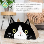 Kitty City Black CAT Cat Scratcher Pad - Corrugated Cardboard Kitty Scratching Pad with Ball Track, Indoor Cat Toys, Unique Decor Kitten Horizontal Scratcher, Nail Care – Black - Image 2