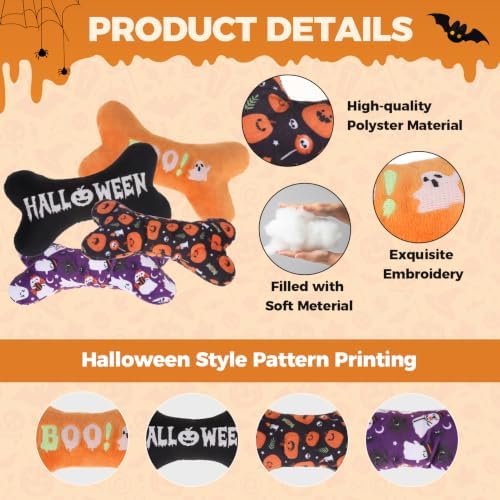 SCENEREAL Halloween Dog Toy for Small Medium Large Sized Dogs - 4 Pack - Image 4