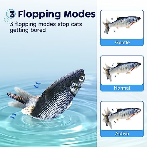 Potaroma Cat Toys Flopping Fish with Catnip, Moving Kitten Kicker, Floppy Wiggle Carp for Small Dogs, Interactive Motion Kitty Exercise, 10.5 Inches - Image 3