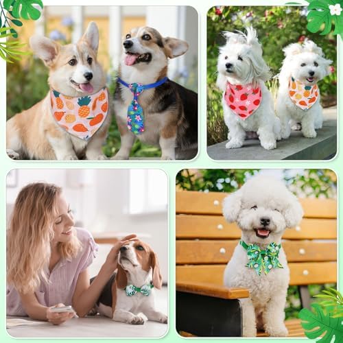 Reginary 120 Pcs Dog Bandanas for Summer Bulk Dog Bows Set Bow Ties Cat Scarf Colorful Washable Triangle Pet Kerchief Cute Bib for Summer Small Medium Large Pets Grooming Accessories Costume - Image 5
