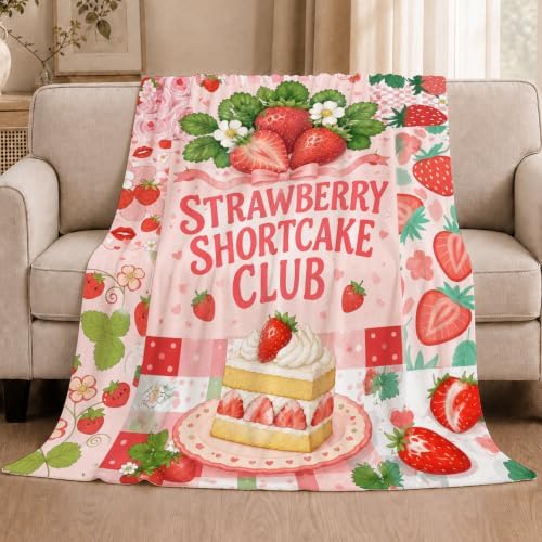 Strawberry Shortcake Throw Blanket Cute Berry Dessert Gifts 40''x50'' - Image 2