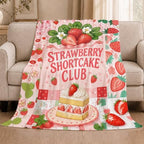 Strawberry Shortcake Throw Blanket Cute Berry Dessert Gifts 40''x50'' - Image 2