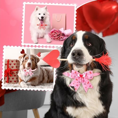 Huhumy 50 Pcs Valentine's Day Dog Bow Ties St. Patrick's Dog Collars Bulk - Image 3