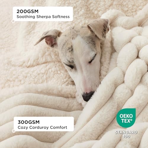 Bedsure ComfyFleece® Waterproof Blanket for Bed, King（86"x108"）Cream - Image 6