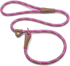 Mendota Pet Slip Leash - Dog Lead and Collar Combo - Made in The USA - Raspberry Confetti, 1/2 in x 4 ft - for Large Breeds