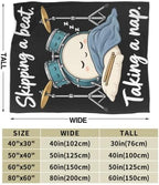Sleepy Drum Kit Blanket Throw Gift for Girls Women 60"X50" - Image 7