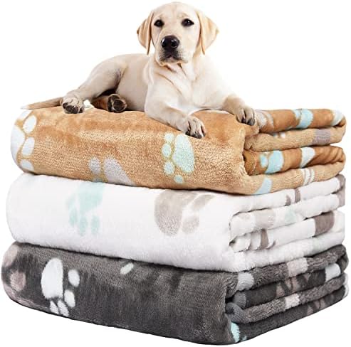 Rezutan Blanket for Large Dogs & Cats Soft Reversible Cute Paw 40"x31" by Rezutan