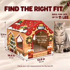 Gift Box Christmas Cat House, A Gift to Play in, 2 Scratchers & Catnip - Image 5