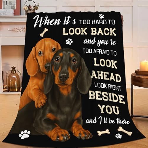 Dachshund Blanket for Girls Women Boys Men Adults Kids Soft Cozy Fleece Wiener Dog Throw Blankets Sausage Dog Lovers Gifts Warm Flannel Plush Lightweight Decor for Couch Bed Sofa 80"X60" by Unknown