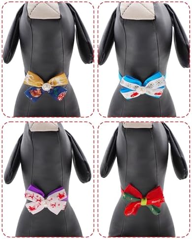 PET SHOW 50pcs Pack Bulk Christmas Small Dogs Bow Ties Collar Costume Cute Cats Adjustable Bowties Neckties Xmas Pet Grooming Accessories Assorted Randomly - Image 6