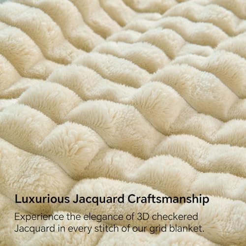 BEDELITE Beige Fleece Twin Blanket for Couch Dorm Room Decor, 60x80 Inch - Image 6